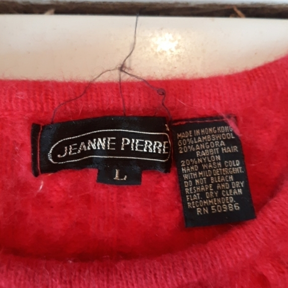 Jeanne Pierre large red lambswool angora sweater - Picture 2 of 2
